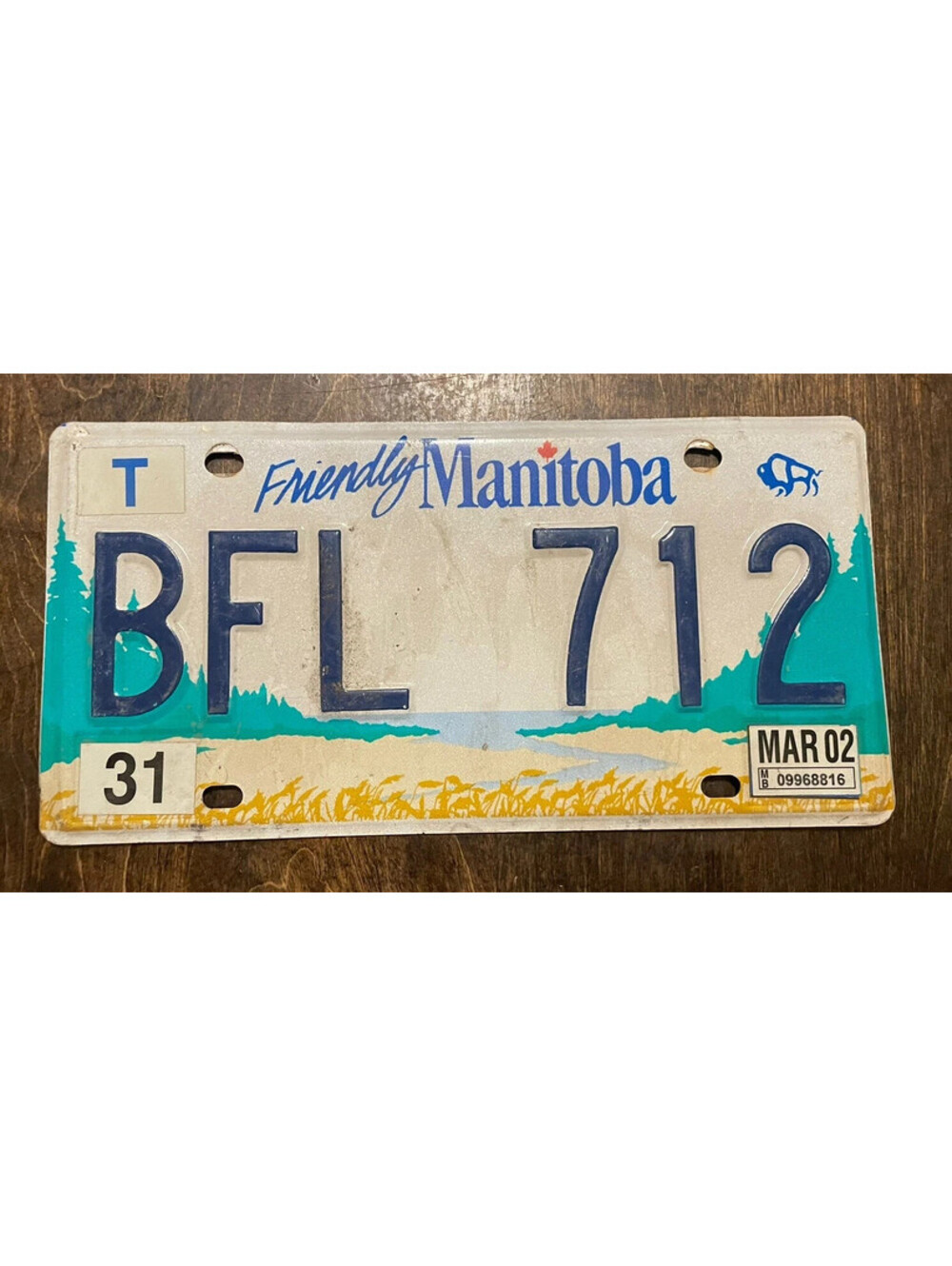Share Manitoba License Plate MB Canada Canadian Vintage Expired Province BFL 712